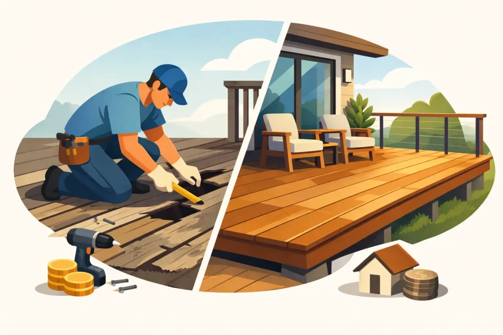 Deck Repair vs Replacement: What Pays Off?