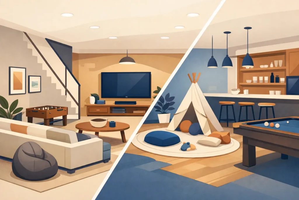 12 Basement Family Room Ideas That Add Value