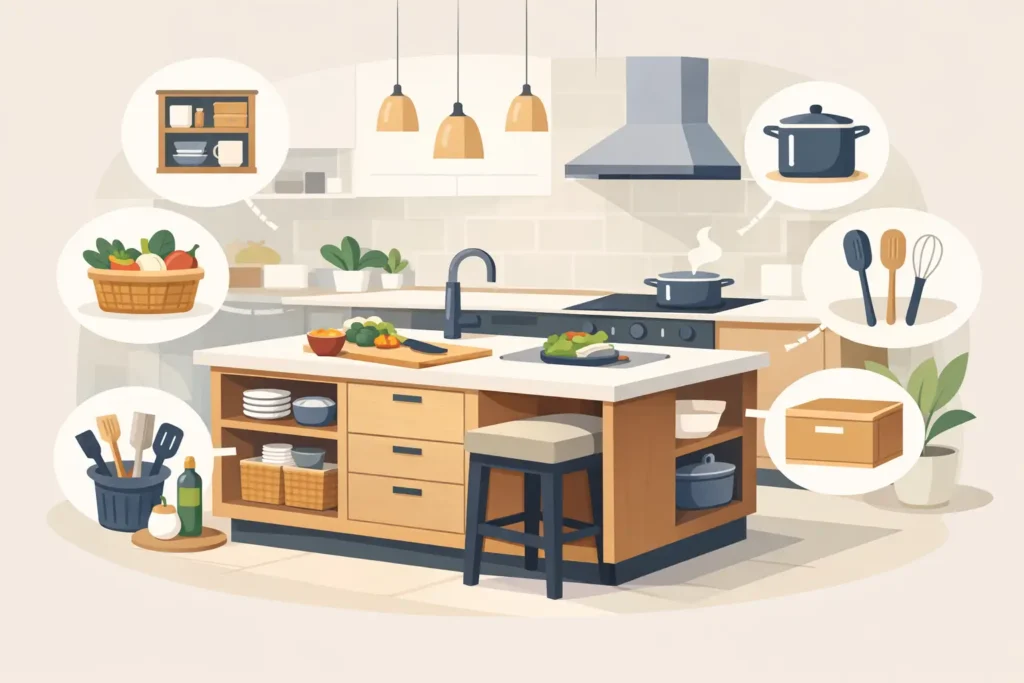 How a Kitchen Island With Storage Works Harder