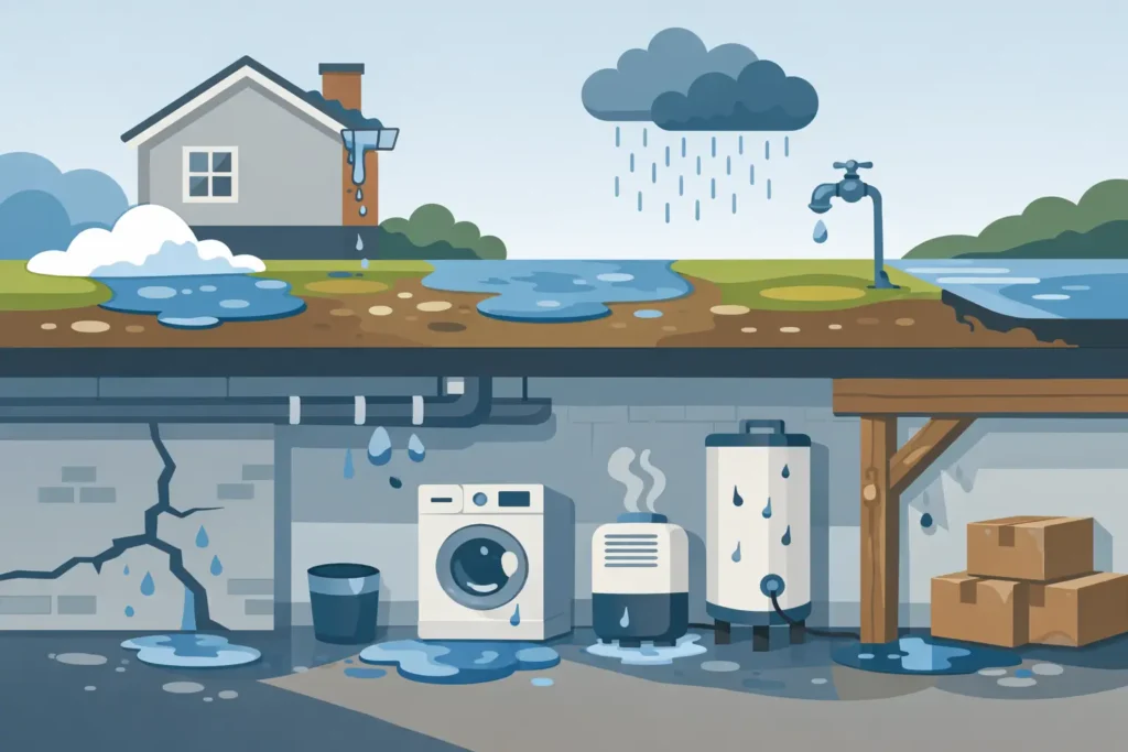 What Causes Basement Moisture? 8 Common Sources